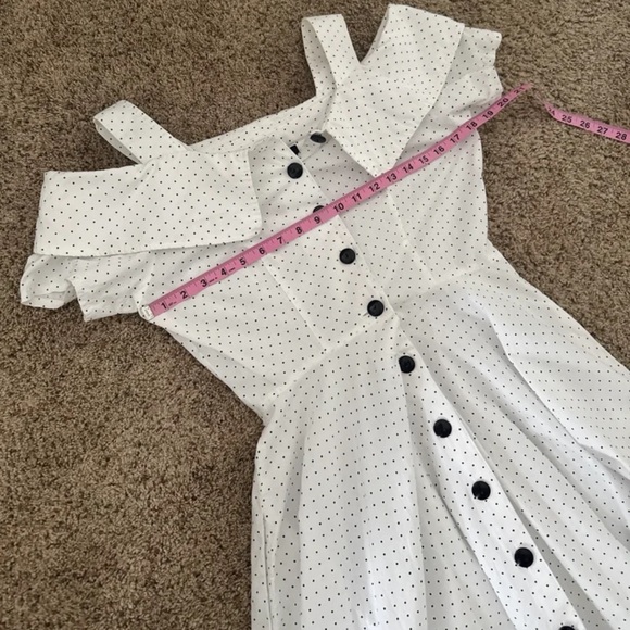 Vintage Dawn Joy 100% Cotton Polka Dot Button Up Midi Dress 
size 9/10 (small) - Picture 12 of 12